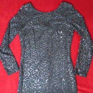 MARINA Sequin & Lace Evening Cocktail Party Dress